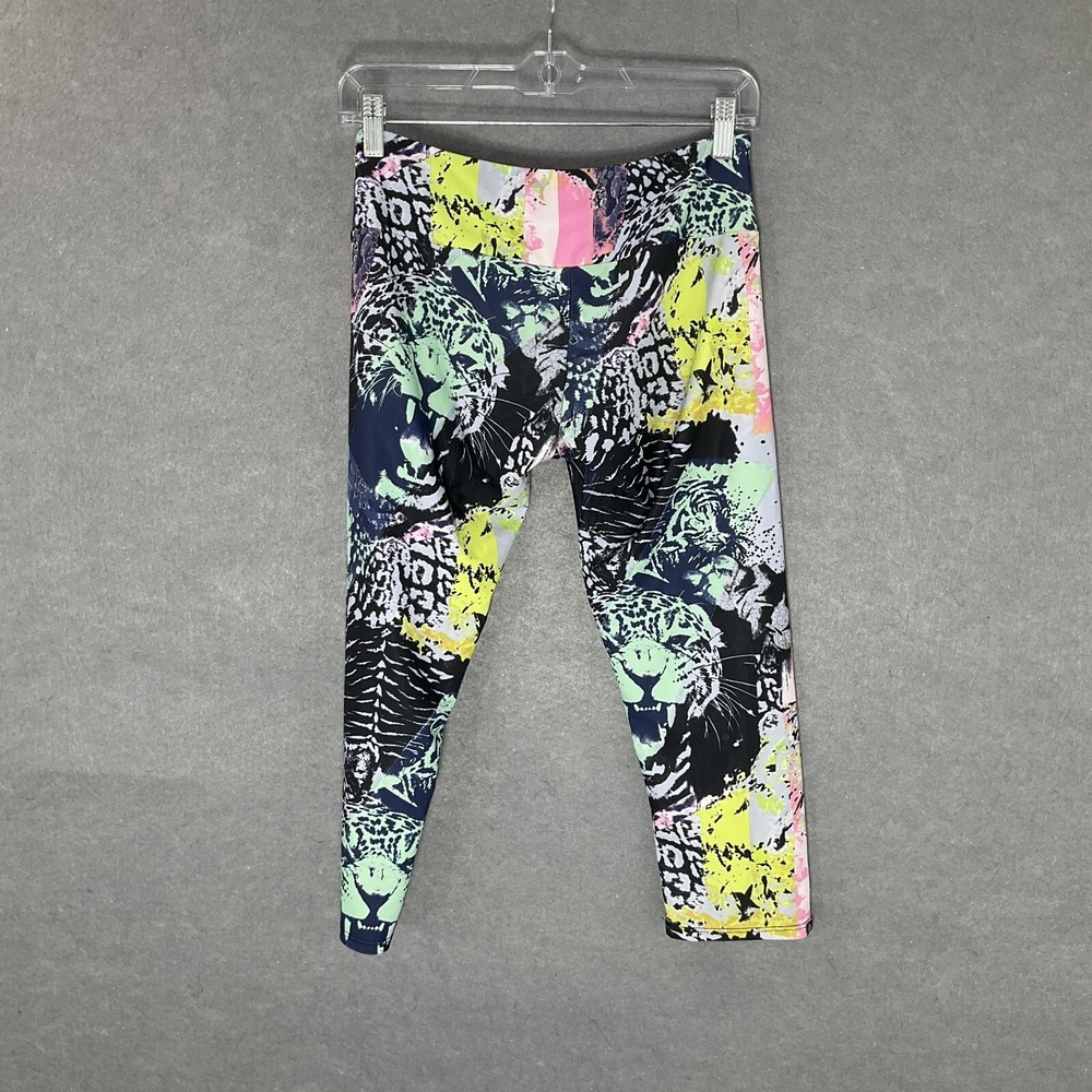 Onzie Woman Athletic Leggings S/M Abstract Animal Print Multicolor Capri Gym